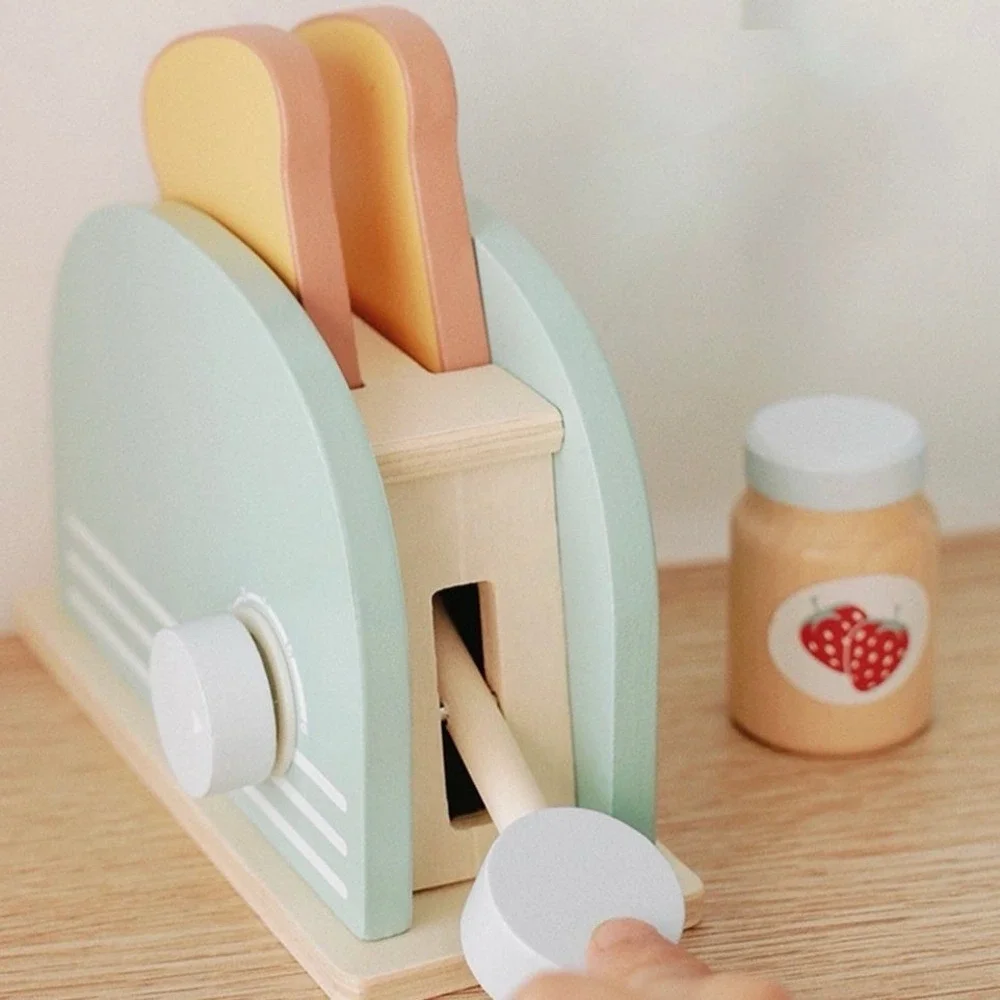 Wooden Toy-Pop‎ up Toaster Play Kitchen Playset (11 pieces)
